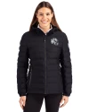 Indianapolis Colts NFL Helmet Cutter & Buck Mission Ridge Repreve® Eco Insulated Womens Puffer Jacket Black Front Thumbnail Image
