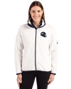 View image 4: Seattle Seahawks NFL Helmet Cutter & Buck Cascade Epic Comfort Recycled Sherpa Fleece Womens Full Zip Jacket Shell/Navy Blue Front