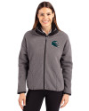 Philadelphia Eagles NFL Helmet Cutter & Buck Cascade Eco Fleece Womens Full Zip Jacket Elemental Grey/Black Front Thumbnail Image