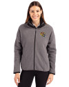 San Francisco 49ers NFL Helmet Cutter & Buck Cascade Eco Fleece Womens Full Zip Jacket Elemental Grey/Black Front Thumbnail Image
