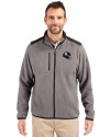 Pittsburgh Steelers NFL Helmet Cutter & Buck Cascade Eco Fleece Mens Full Zip Jacket Elemental Grey/Black Front Thumbnail Image
