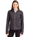Los Angeles Rams NFL Helmet Cutter & Buck Mainsail Sweater-Knit Womens Full Zip Jacket Charcoal Heather Front Thumbnail Image