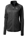 New England Patriots NFL Helmet Cutter & Buck Mainsail Sweater-Knit Womens Full Zip Jacket Charcoal Heather Mannequin Thumbnail Image