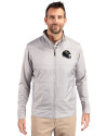 Baltimore Ravens NFL Helmet Cutter & Buck Stealth Hybrid Quilted Mens Big and Tall Full Zip Windbreaker Jacket Polished Medium Gray Front Thumbnail Image