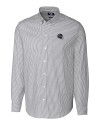 Tennessee Titans NFL Helmet Cutter & Buck Stretch Oxford Stripe Mens Big and Tall Long Sleeve Dress Shirt Charcoal Mannequin Thumbnail Image