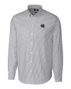 Jacksonville Jaguars NFL Helmet Cutter & Buck Stretch Oxford Stripe Mens Big and Tall Long Sleeve Dress Shirt Charcoal Mannequin Thumbnail Image