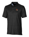 Cincinnati Bengals NFL Helmet Cutter & Buck Pike Micro Floral Print Stretch Mens Polo Black Mannequin Thumbnail Image