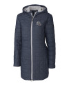 New England Patriots NFL Helmet Cutter & Buck Rainier PrimaLoft®  Womens Eco Insulated Hooded Long Coat Anthracite Melange Mannequin Thumbnail Image