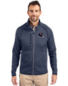 Chicago Bears NFL Helmet Cutter & Buck Mainsail Sweater-Knit Mens Full Zip Jacket Liberty Navy Heather Front Thumbnail Image