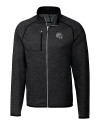 New England Patriots NFL Helmet Cutter & Buck Mainsail Sweater-Knit Mens Full Zip Jacket Charcoal Heather Mannequin Thumbnail Image