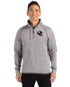 Pittsburgh Steelers NFL Helmet Cutter & Buck Mainsail Sweater-Knit Mens Big and Tall Half Zip Pullover Jacket Polished Heather Front Thumbnail Image