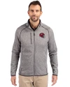 Kansas City Chiefs NFL Helmet Cutter & Buck Mainsail Sweater-Knit Mens Big and Tall Full Zip Jacket Polished Heather Front Thumbnail Image