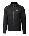Los Angeles Chargers NFL Helmet Cutter & Buck Mainsail Sweater-Knit Mens Big and Tall Full Zip Jacket Charcoal Heather Mannequin Thumbnail Image