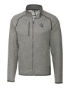 New England Patriots NFL Helmet Cutter & Buck Mainsail Sweater-Knit Mens Big and Tall Full Zip Jacket Polished Heather Mannequin Thumbnail Image