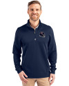 Chicago Bears NFL Helmet Cutter & Buck Traverse Stretch Eco Quarter Zip Mens Pullover Liberty Navy Front Thumbnail Image