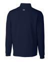 New England Patriots NFL Helmet Cutter & Buck Traverse Stretch Eco Quarter Zip Mens Pullover Liberty Navy Mannequin Back Thumbnail Image
