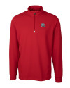 New England Patriots NFL Helmet Cutter & Buck Traverse Stretch Eco Quarter Zip Mens Pullover Red Mannequin Thumbnail Image