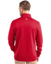 San Francisco 49ers NFL Helmet Cutter & Buck Traverse Stretch Eco Quarter Zip Mens Pullover Red Back Thumbnail Image