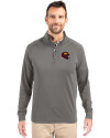 Washington Commanders NFL Helmet Cutter & Buck Adapt Eco Knit Stretch Recycled Mens Quarter Zip Pullover Elemental Grey Front Thumbnail Image
