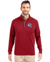 Buffalo Bills NFL Helmet Cutter & Buck Adapt Eco Knit Stretch Recycled Mens Quarter Zip Pullover Cardinal Red Front Thumbnail Image