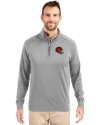 Cincinnati Bengals NFL Helmet Cutter & Buck Adapt Eco Knit Stretch Recycled Mens Quarter Zip Pullover Polished Medium Gray Front Thumbnail Image