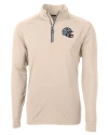 View image 23: New England Patriots NFL Helmet Cutter & Buck Adapt Recycled Soft Knit Stretch  Mens Quarter Zip Pullover Wheat Mannequin