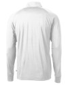 New England Patriots NFL Helmet Cutter & Buck Adapt Eco Knit Stretch Recycled Mens Quarter Zip Pullover White Mannequin Back Thumbnail Image