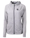 New England Patriots NFL Helmet Cutter & Buck Adapt Eco Knit Hybrid Recycled Womens Full Zip Jacket Polished Medium Gray Mannequin Thumbnail Image