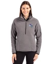 Buffalo Bills NFL Helmet Cutter & Buck Cascade Eco Fleece Womens Pullover Jacket Elemental Grey/Black Front Thumbnail Image