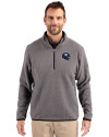New York Giants NFL Helmet Cutter & Buck Cascade Eco Fleece Mens Quarter Zip Jacket Elemental Grey/Black Front Thumbnail Image