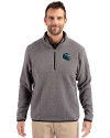 Philadelphia Eagles NFL Helmet Cutter & Buck Cascade Eco Fleece Mens Quarter Zip Jacket Elemental Grey/Black Front Thumbnail Image
