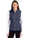 Tennessee Titans NFL Helmet Cutter & Buck Mainsail Sweater Knit Womens Full Zip Vest Liberty Navy Heather Front Thumbnail Image