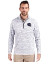 View image 4: Minnesota Vikings NFL Helmet Cutter & Buck Traverse Recycled Smooth Stretch Mens Big & Tall Camo Quarter Zip Pullover Charcoal Front