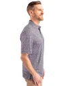 New Orleans Saints NFL Helmet Cutter & Buck Pike Magnolia Print Stretch Mens Polo Black/Polished Side Thumbnail Image