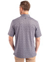 New York Giants NFL Helmet Cutter & Buck Pike Magnolia Print Stretch Mens Polo Black/Polished Back Thumbnail Image