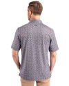 Washington Commanders NFL Helmet Cutter & Buck Pike Magnolia Print Stretch Mens Polo Black/Polished Back Thumbnail Image