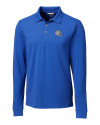Los Angeles Chargers NFL Helmet Cutter & Buck Advantage Eco Tri-Blend Pique Mens Long Sleeve Polo Chelan Blue Mannequin Thumbnail Image