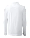 New England Patriots NFL Helmet Cutter & Buck Advantage Eco Tri-Blend Pique Mens Long Sleeve Polo White Mannequin Back Thumbnail Image
