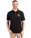 San Francisco 49ers NFL Helmet Cutter & Buck Advantage Eco Tri-Blend Pique Mens Big and Tall Polo Black Front Thumbnail Image