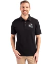 Arizona Cardinals NFL Helmet Cutter & Buck Advantage Eco Tri-Blend Pique Mens Polo Black Front Thumbnail Image