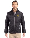 Green Bay Packers NFL Helmet Cutter & Buck Rainier PrimaLoft®  Mens Big and Tall Eco Insulated Puffer Jacket Black Front Thumbnail Image