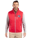 Buffalo Bills NFL Helmet Cutter & Buck Rainier PrimaLoft® Mens Big and Tall Eco Insulated Full Zip Puffer Vest Red Front Thumbnail Image