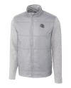 New England Patriots NFL Helmet Cutter & Buck Stealth Hybrid Quilted Mens Full Zip Windbreaker Jacket Polished Medium Gray Mannequin Thumbnail Image