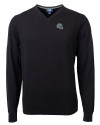 Detroit Lions NFL Helmet Cutter & Buck Lakemont Tri-Blend Mens V-Neck Pullover Sweater Black Mannequin Thumbnail Image