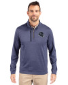 Tennessee Titans NFL Helmet Cutter & Buck Stealth Heathered Mens Big and Tall  Quarter Zip Pullover Liberty Navy Front Thumbnail Image