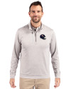 Chicago Bears NFL Helmet Cutter & Buck Stealth Heathered Mens Big and Tall  Quarter Zip Pullover Polished Medium Gray Front Thumbnail Image