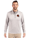Cincinnati Bengals NFL Helmet Cutter & Buck Stealth Heathered Mens Big and Tall  Quarter Zip Pullover Polished Medium Gray Front Thumbnail Image