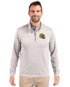 Green Bay Packers NFL Helmet Cutter & Buck Stealth Heathered Mens Big and Tall  Quarter Zip Pullover Polished Medium Gray Front Thumbnail Image