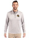 San Francisco 49ers NFL Helmet Cutter & Buck Stealth Heathered Mens Big and Tall  Quarter Zip Pullover Polished Medium Gray Front Thumbnail Image