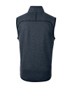 New England Patriots NFL Helmet Cutter & Buck Mainsail Sweater-Knit Mens Full Zip Vest Liberty Navy Heather Mannequin Back Thumbnail Image